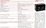Batteria 12V 120Ah ciclica CP. LDC12-120 immagine specifiche prodotto.