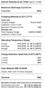 Batteria Energy Safe 12v 26Ah AGM VRLA Ciclica CP.00412242 foto cicli di carica.