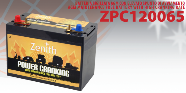 Batteria Zenith 100Ah Power Cranking AGM CP. ZPC120065 