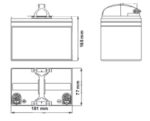 Batteria Zenith 12V 28Ah AGM al silicone CP. ZLS120120 immagine dimensioni e terminali.