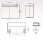Batteria Zenith 12V 55Ah AGM CP.ZGL120058 immagine dimensioni e terminali.