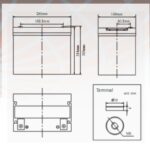 Batteria Zenith 12V 80Ah AGM CP.ZGL120070 immagine dimensioni e terminali.