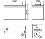 Batterie Zenith 6v 200Ah cicliche CP. ZL060100 immagine dimensioni e terminali.
