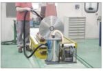 Aspiratore industriale fisso Biemmedue TH40 immagine applicazione su macchinario.