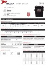 Trojan S16 6V 362Ah Deep Cycle CP. S16 immagine specifiche tecniche.