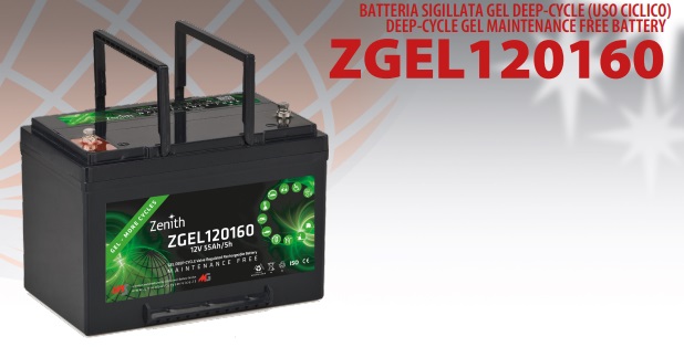 Batteria Zenith ZGEL120160 12V 60Ah GEL Deep Cycle al piombo sigillata VRLA