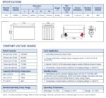 Scheda tecnica Enerpower SLC100-12S 12V 100Ah AGM con dimensioni e specifiche