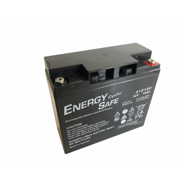 Batteria Energy Safe 12V 18Ah Ciclica AGM VRLA CP.00412152, batteria ermetica al piombo per applicazioni energetiche affidabili e durature.