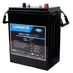 Batteria Luminor LDCG6-310E, 6V 310Ah, progettata per impianti fotovoltaici e golf cart, con prestazioni elevate e durata.